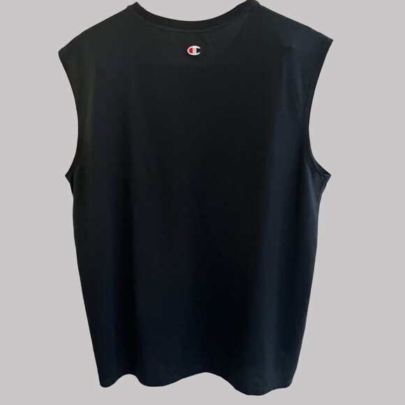 Champion Tank Top Mens Large Black Moisture Wicking Sleeveless Embroidered logo‎ - Picture 2 of 9